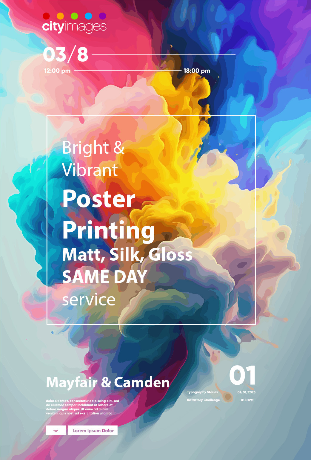 Printed Poster Colourful paint colours