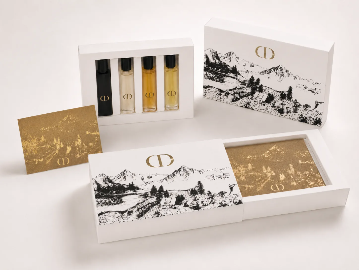 White slide-box discovery set with illustrated artwork and a gold foil interior panel, produced by City Images