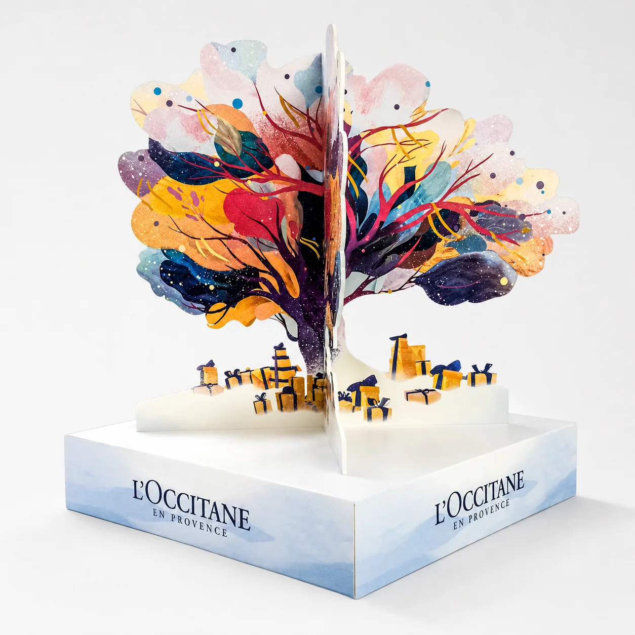 L Occitane tree counter activation with printed counter display and structural props by City Images