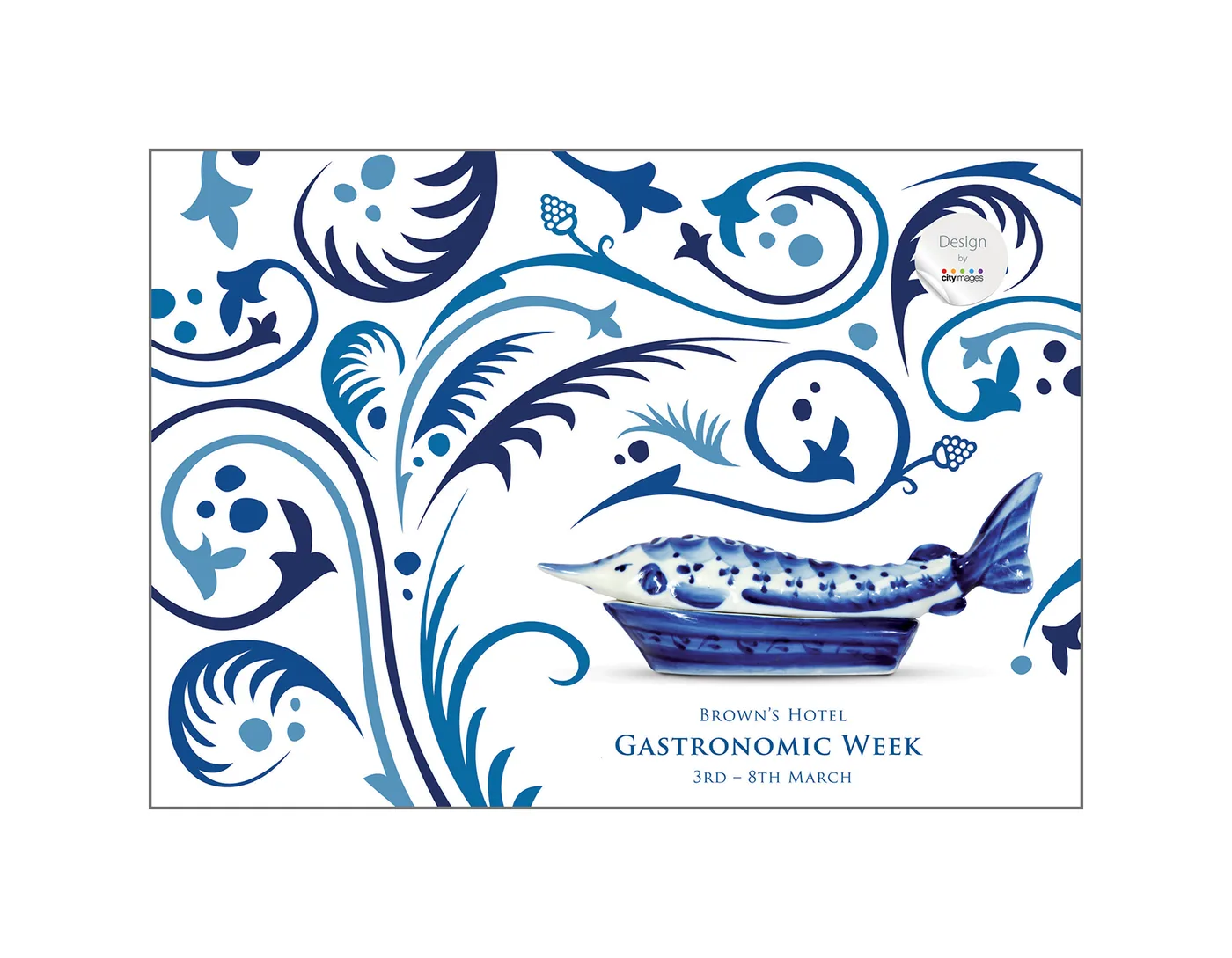 Brown&rsquo;s Hotel Gastronomic Week invitation, designed and printed by City Images
