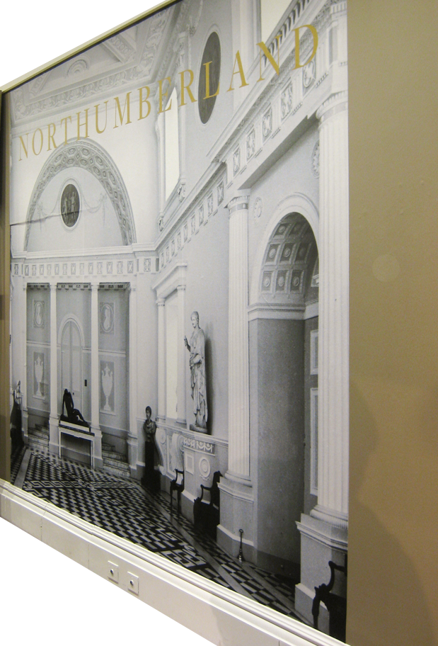 custom printed wallpaper with architecture for gallery display