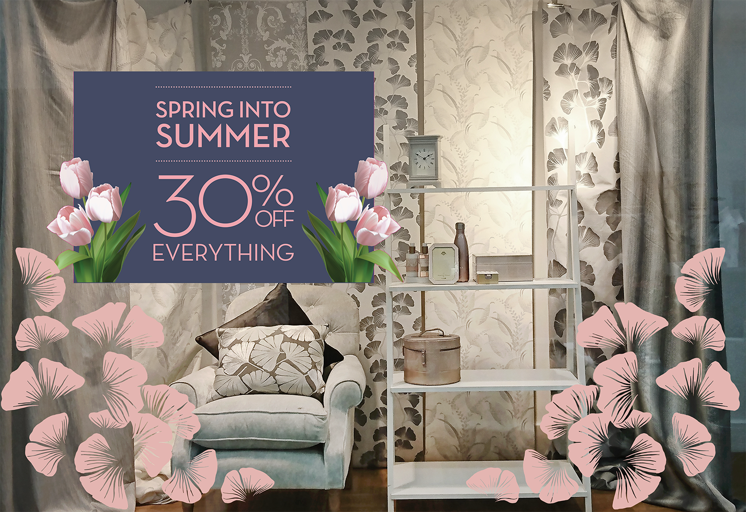 printed and fret cut vinyl for retail store window