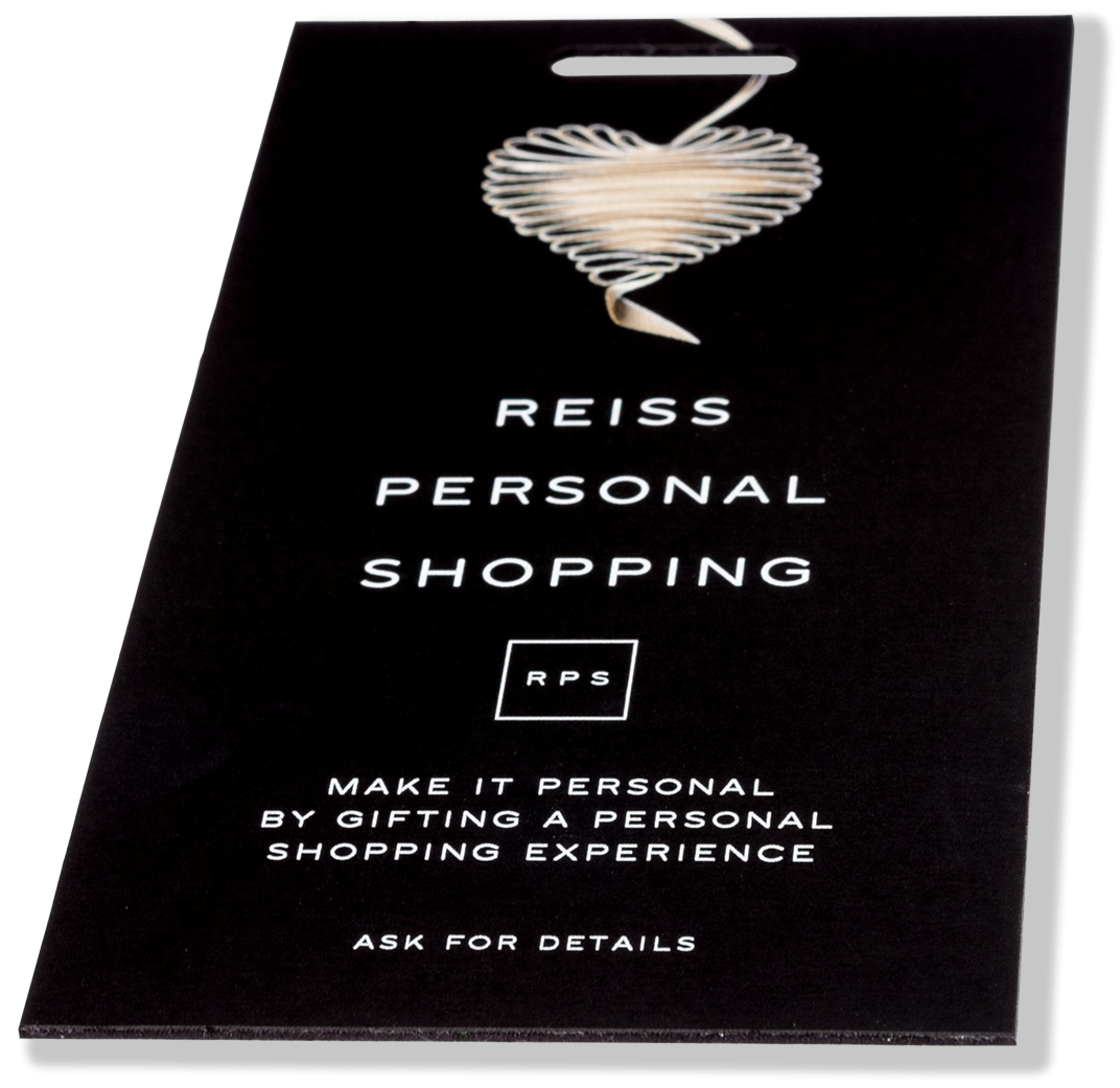 custom printed swing tag onto extra thick black card with white printed ink