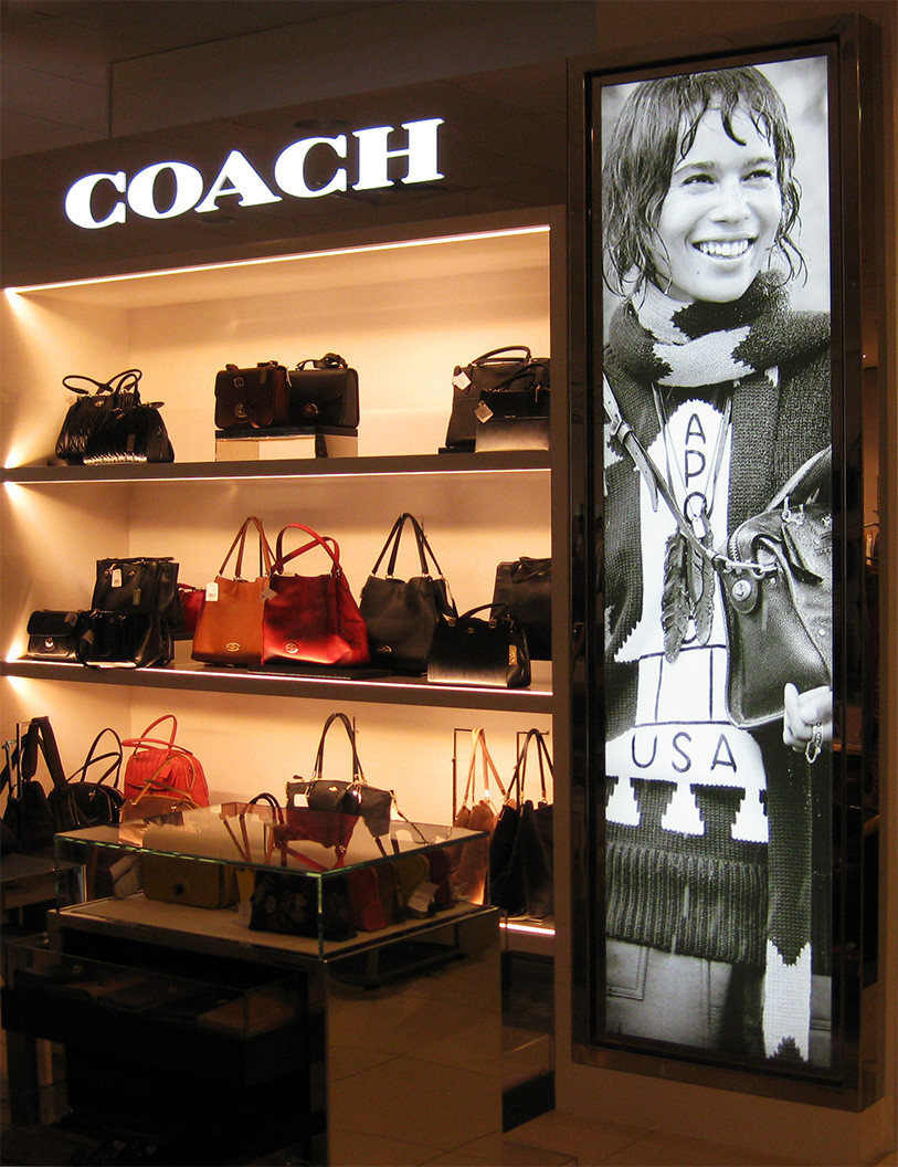 Backlit lightbox poster printed for a London retail concession